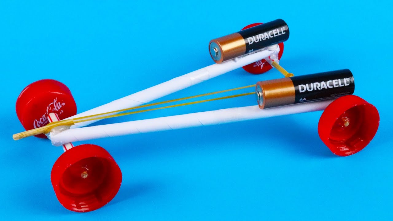 How To Make a Rubber Band Car Using Paper - Very Simple