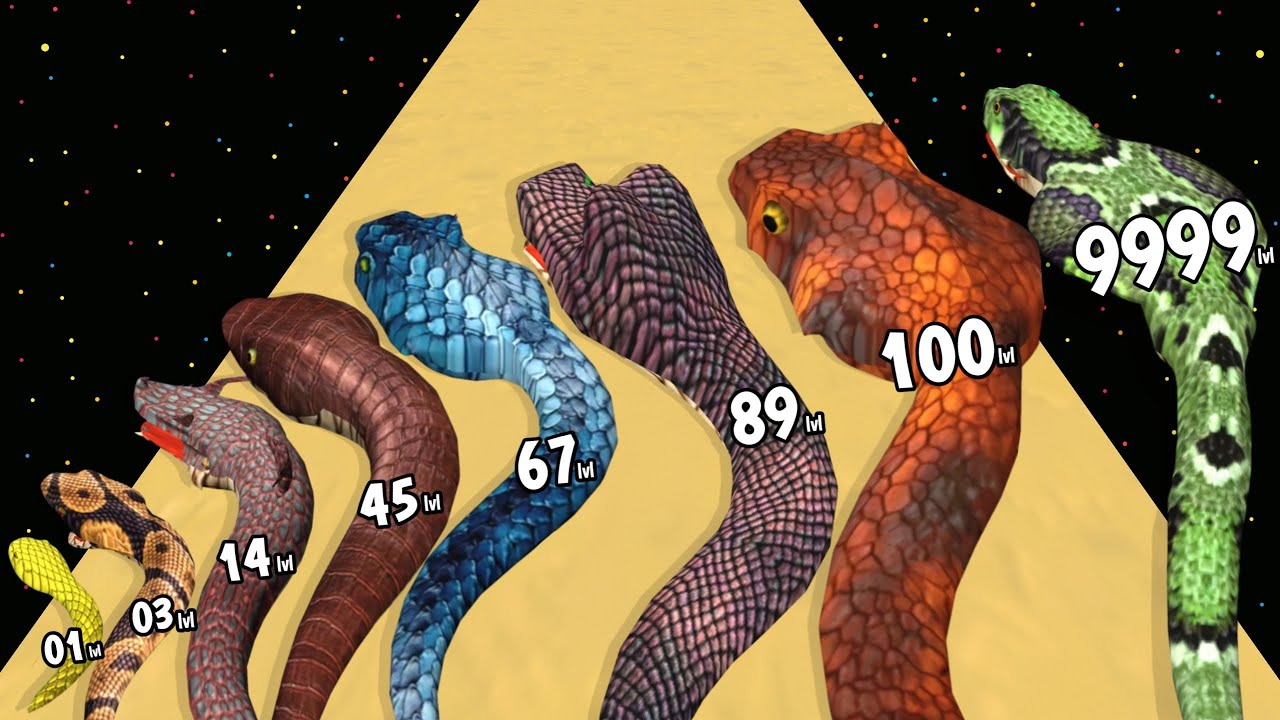 Snake Run Evolution 3D - Level Up Snake Max Level Gameplay (New Update) Freeplay