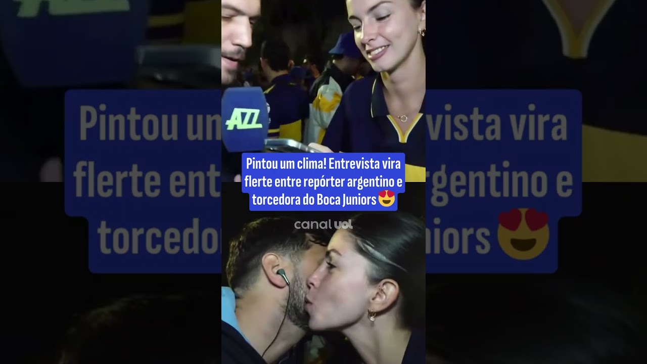 Pintou um clima! Entrevista vira flerte entre rep&oacute;rter argentino e torcedora do Boca Juniors 😍