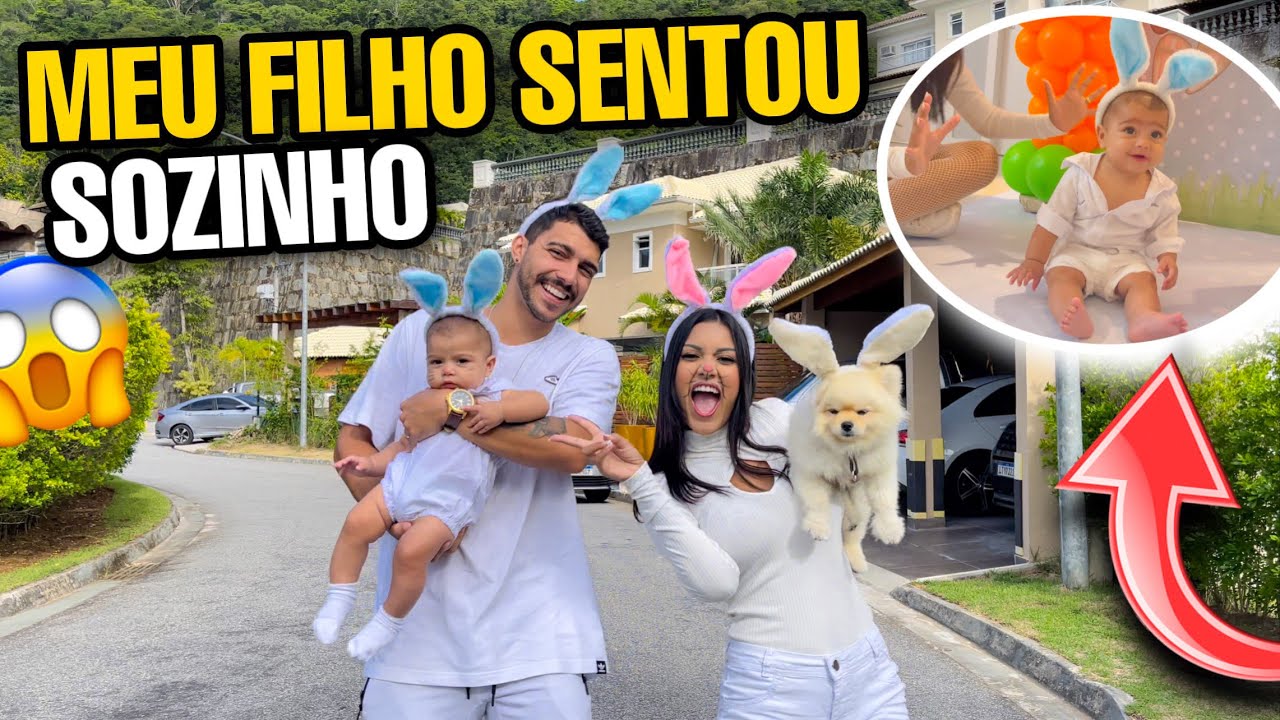 UM DIA INTEIRO com A GENTE NA PÁSCOA *MEU FILHO SENTOU SOZINHO!!! 😱*