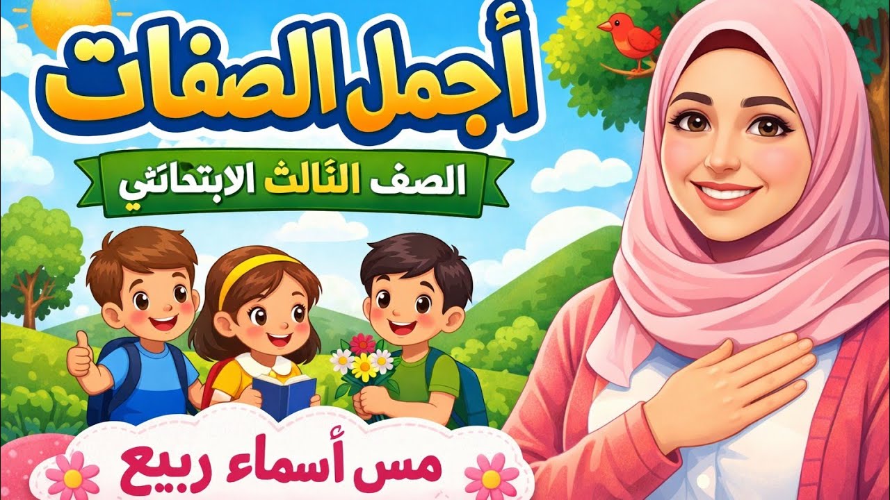 اجمل الصفات الصف الثالث الابتدائي الترم الثاني عام 2026 مس أسماء ربيع 