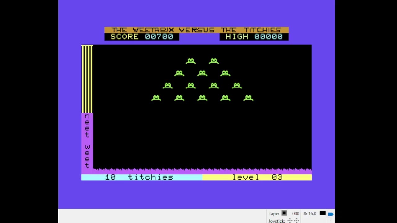 Commodore 64, Emulated, Weetabix Versus The Titchies, Level 2, 1860 points