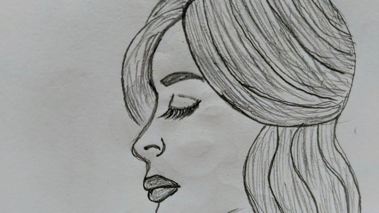 How to draw beautiful girl side face drawing #ruchikaartcreation #drawing #easyartlover #art #viral