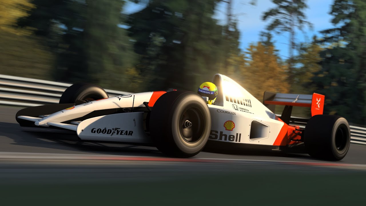 McLaren MP4/6 F1 - Honda V12 Engine Screaming sound - Lap around the Nordschleife Nürburgring