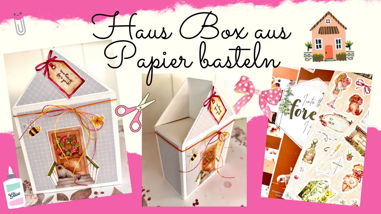 ☀️💞 Haus Box mit Papier und Sticker von ACTION basteln 🏡🎀 I in cm I Annilis Welt ☀️💞