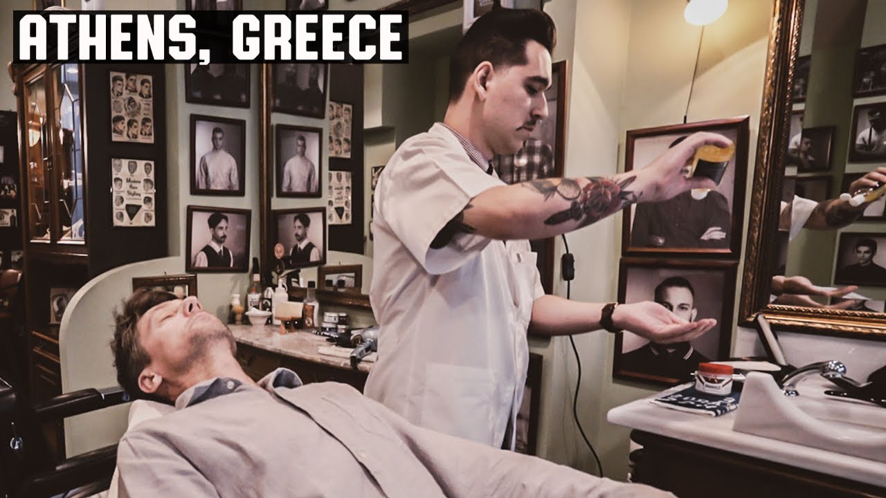 💈 Hot Towel Shave at Joy’s Birth The Barbershop | Athens Greece