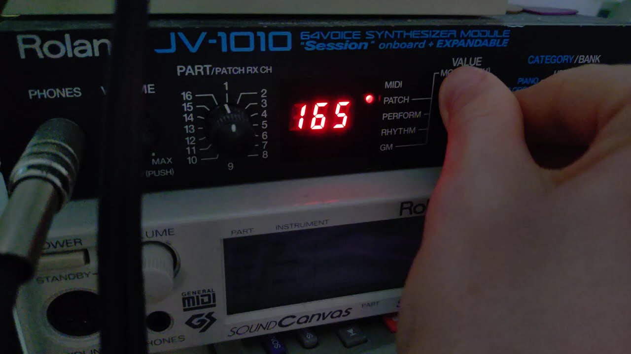 Roland JV-1010 phrase previews (sound demos of the first patch in each category)