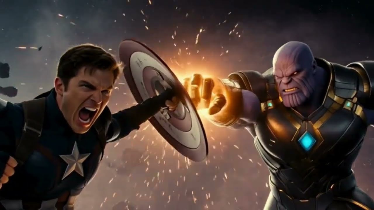 Capitán América e Iron Man vs Thor y Thanos — Batalla Espacial Épica #IronMan#CaptainAmerica#Thor