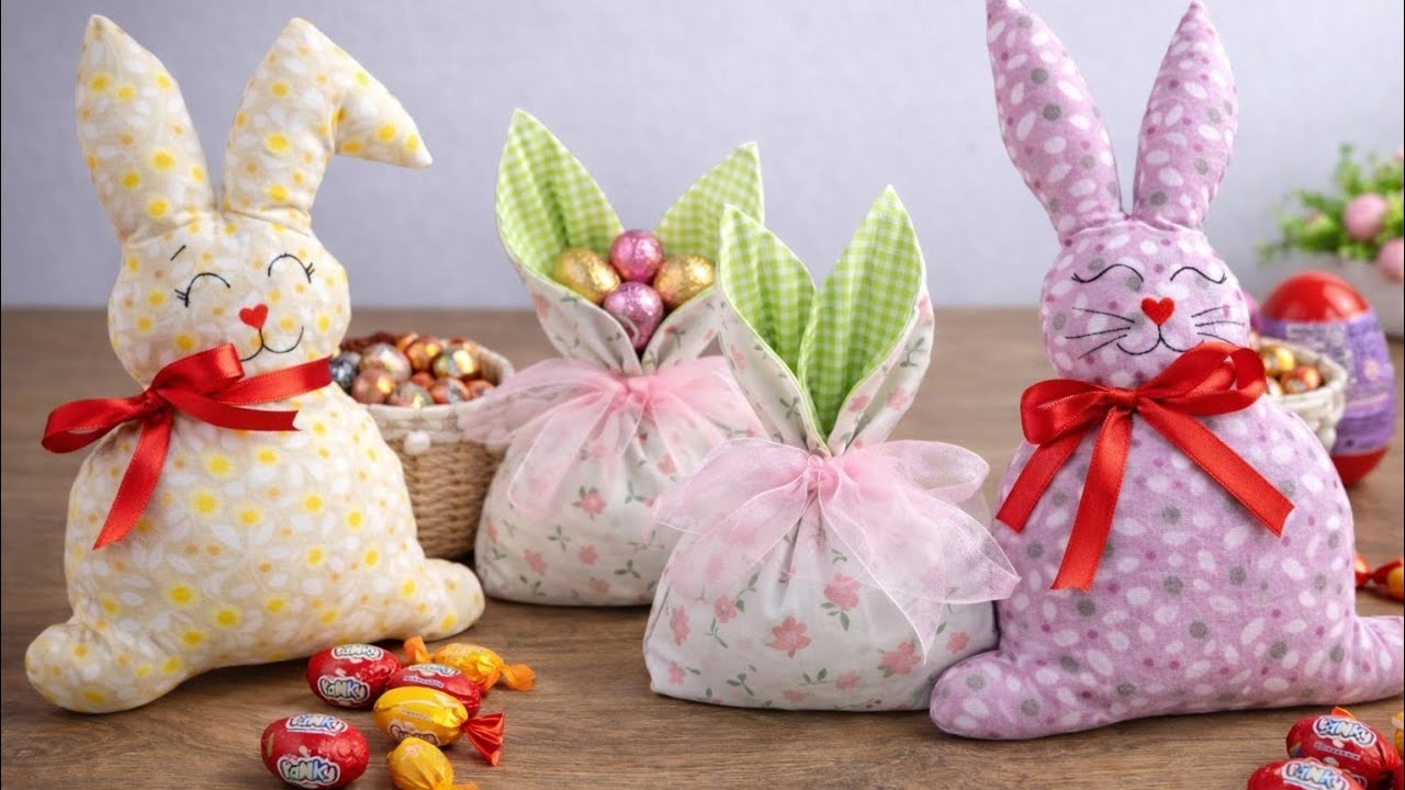 3 Amazing Handmade Easter Ideas 🐰 | Fabric Bunny & Treat Bag