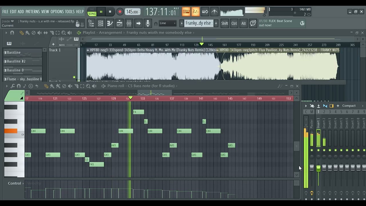 Franky Nuts x Flux Pavilion - Somebody Else - Here With Me - remix - rebassed