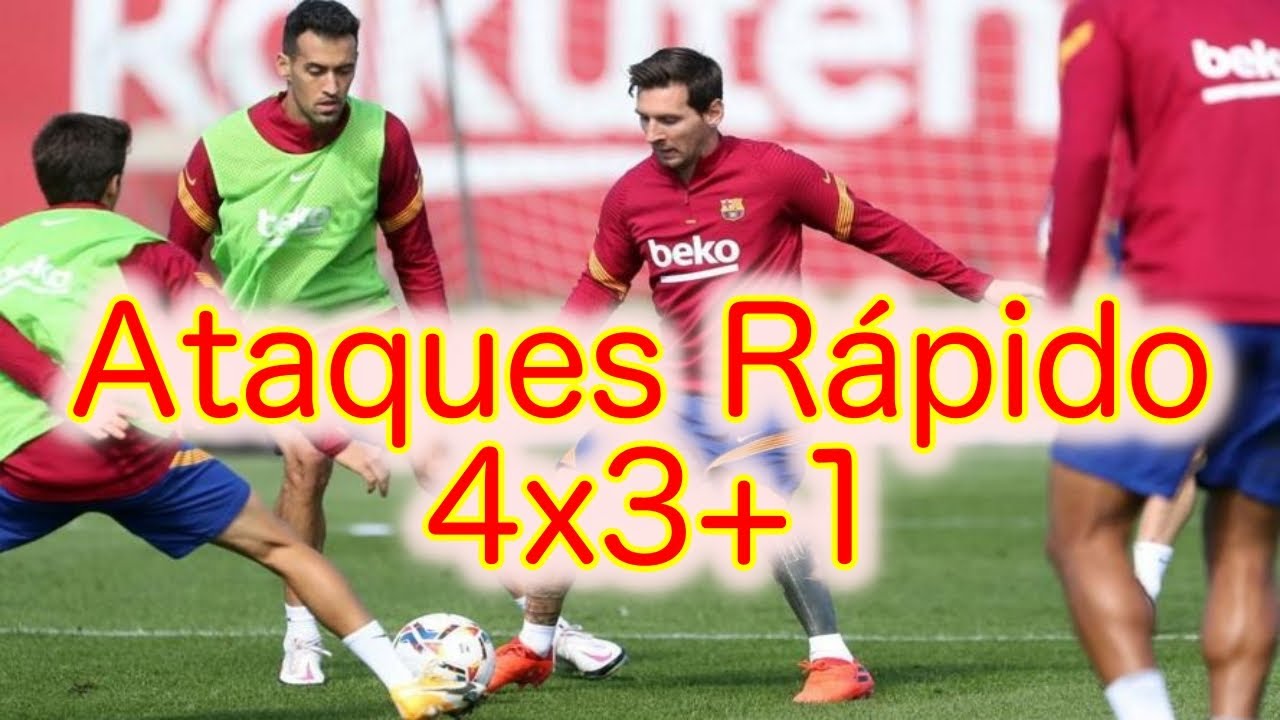Ataques Rápidos 4x3+1 tras Transición Defensa Ataque. Ejercicio de Entrenamiento de Fútbol