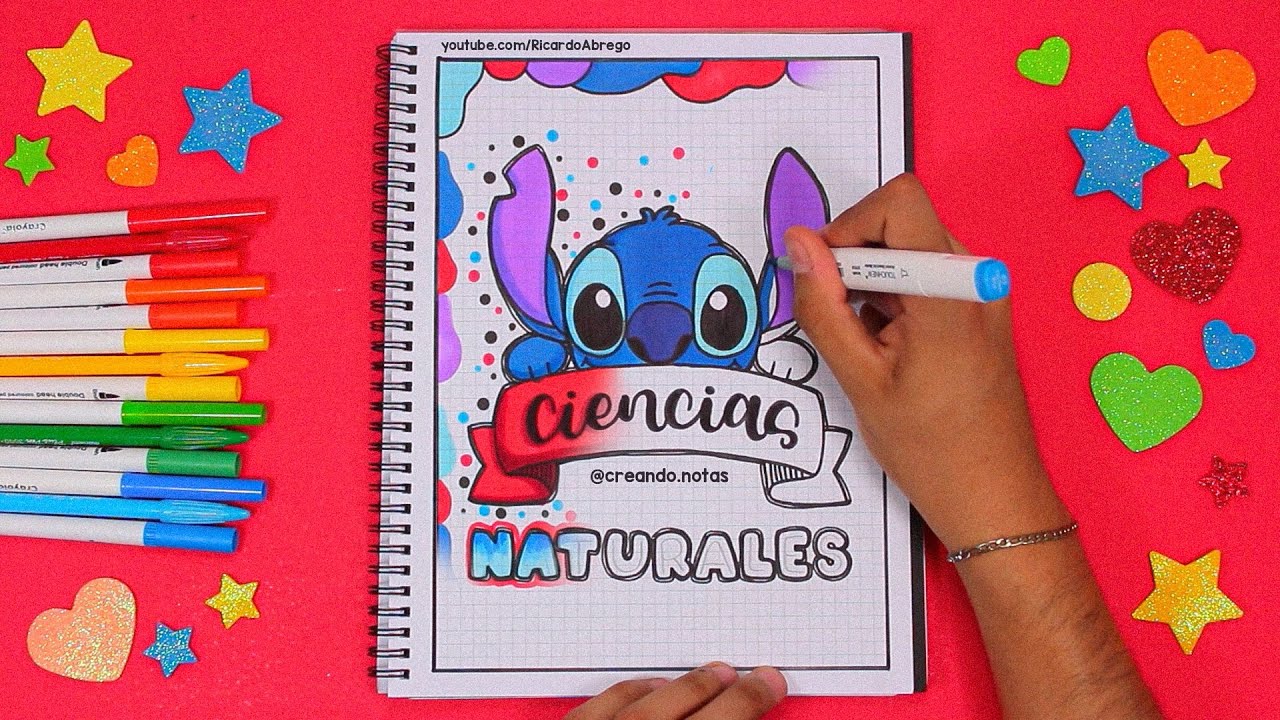 Cómo hacer una PORTADA BONITA de STITCH - REGRESO A CLASES #portadasbonitas #regresoaclases #stitch
