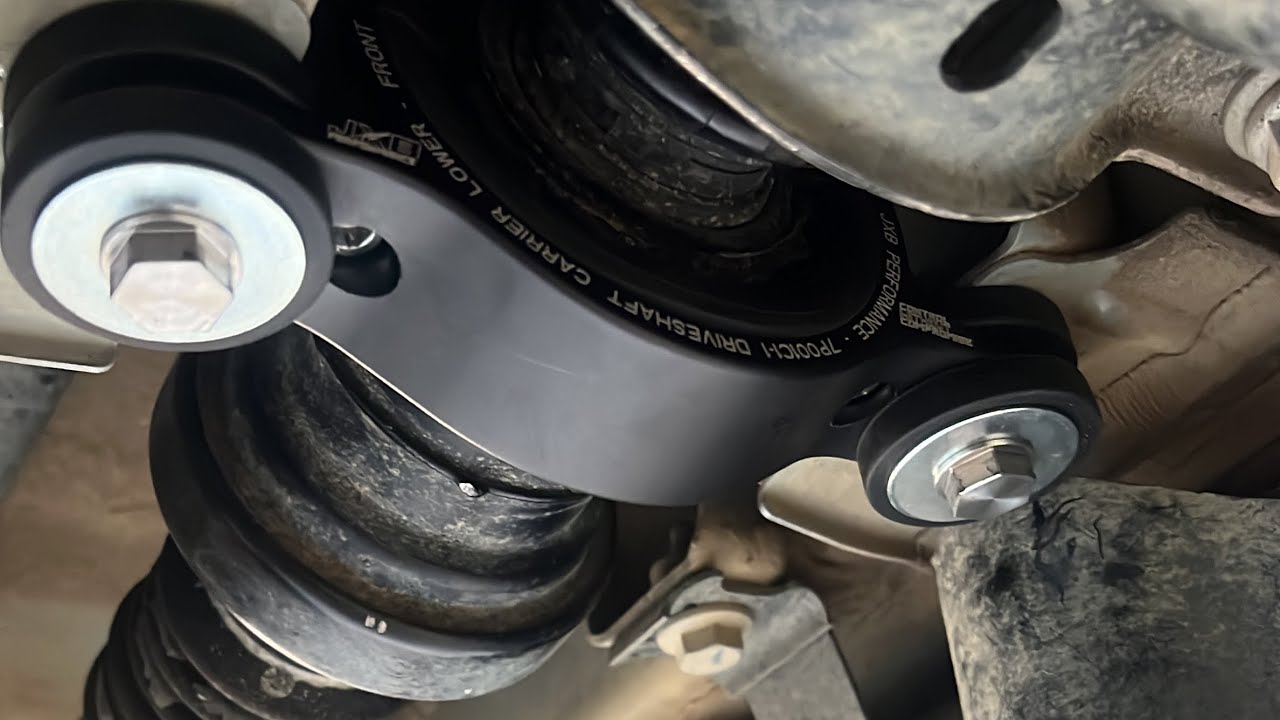 Installing a JXB performance carrier bearing support on a VW Touareg .