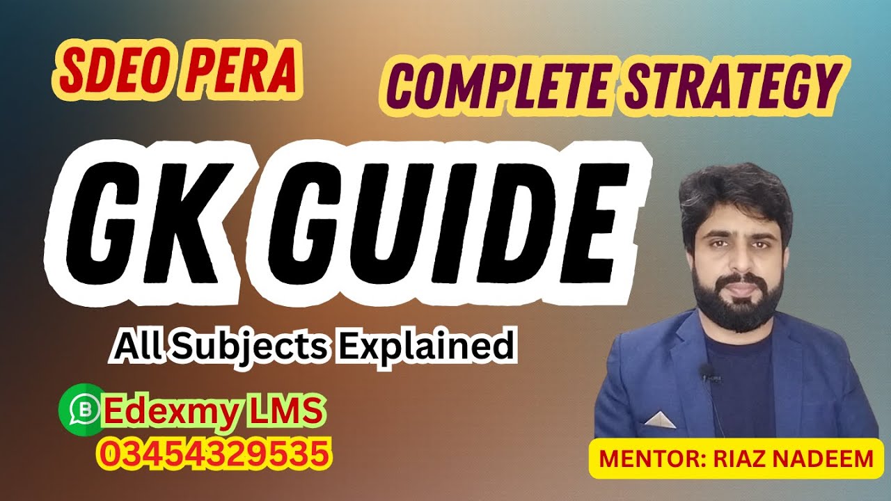 SDEO PERA GK MCQs Paper | Complete Syllabus & Strategy