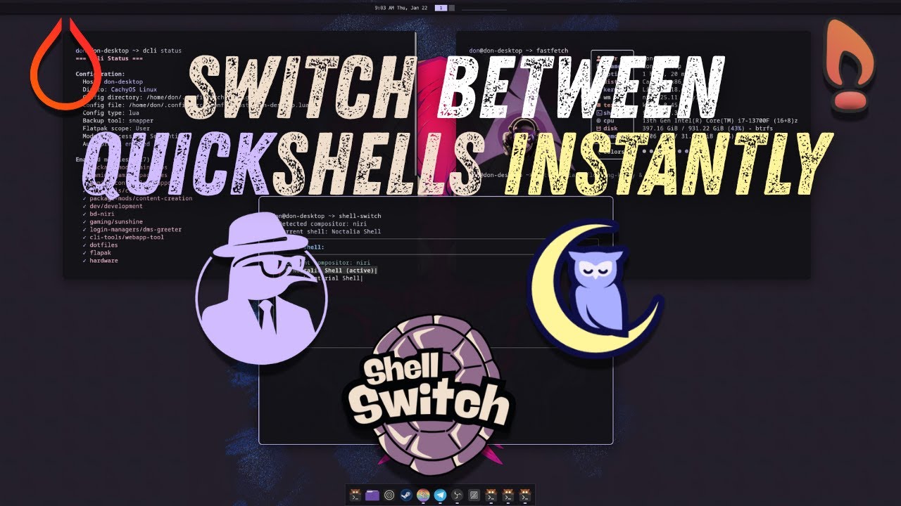TUI Magic: Switch Quickshells Instantly (Dank Material & Noctalia)