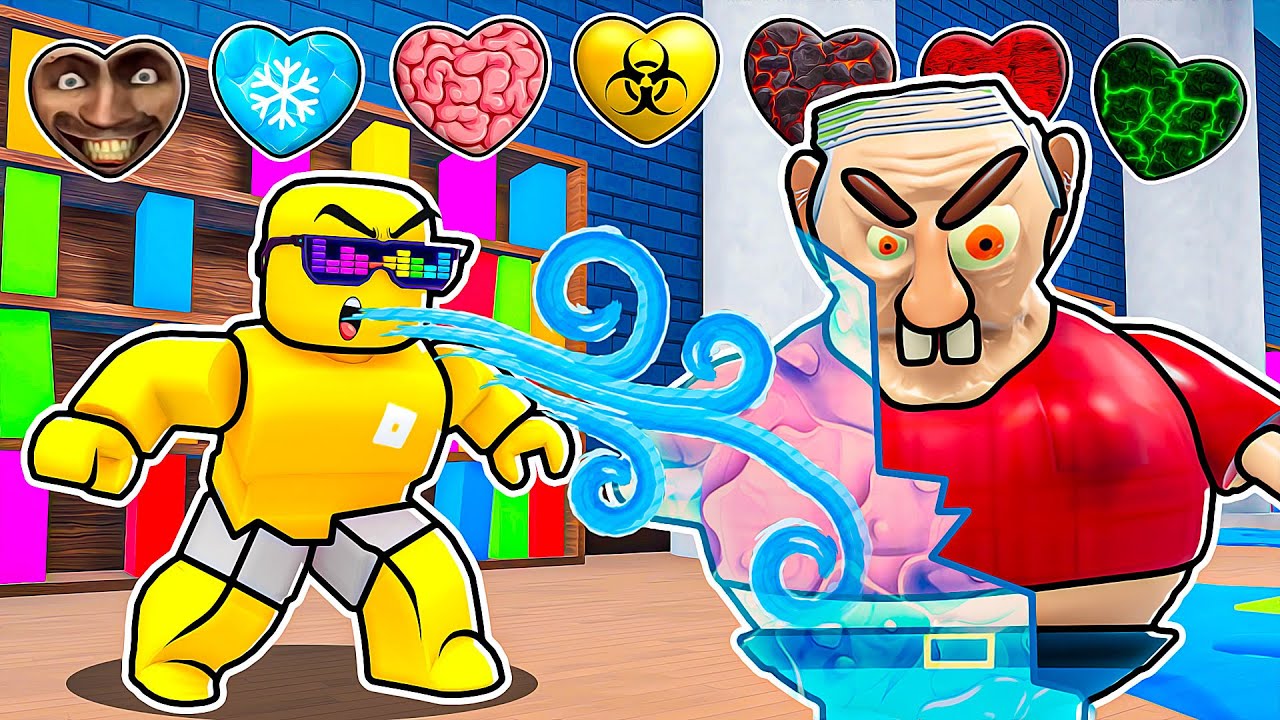 Using CUSTOM HEARTS to Escape The Evil Grandpa In Roblox