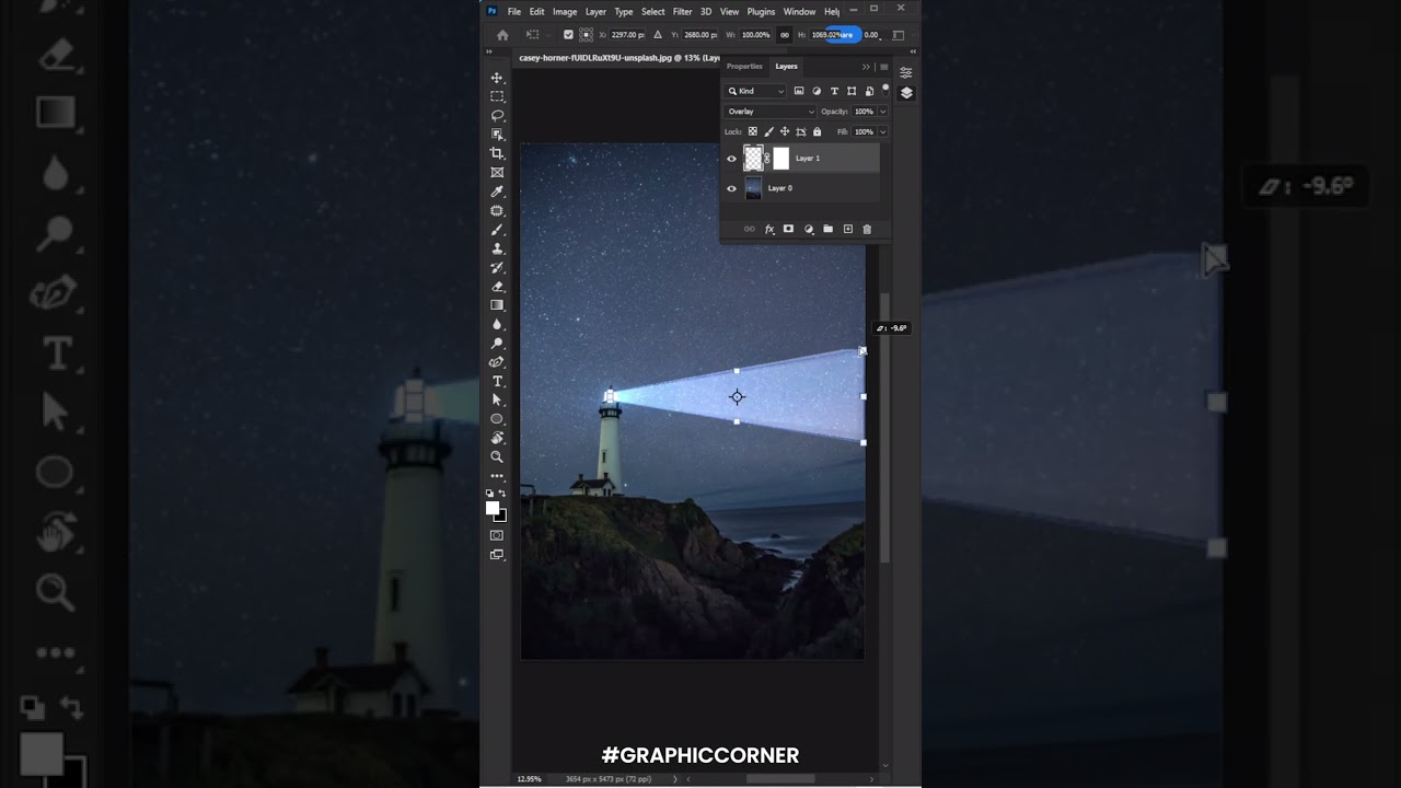 😱Realistic Light Beam in Photoshop | #shorts #photoshop #photoediting