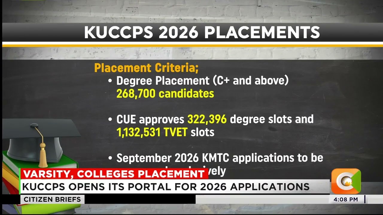KUCCPS открывает прием заявок в университеты и колледжи на 2026 год.