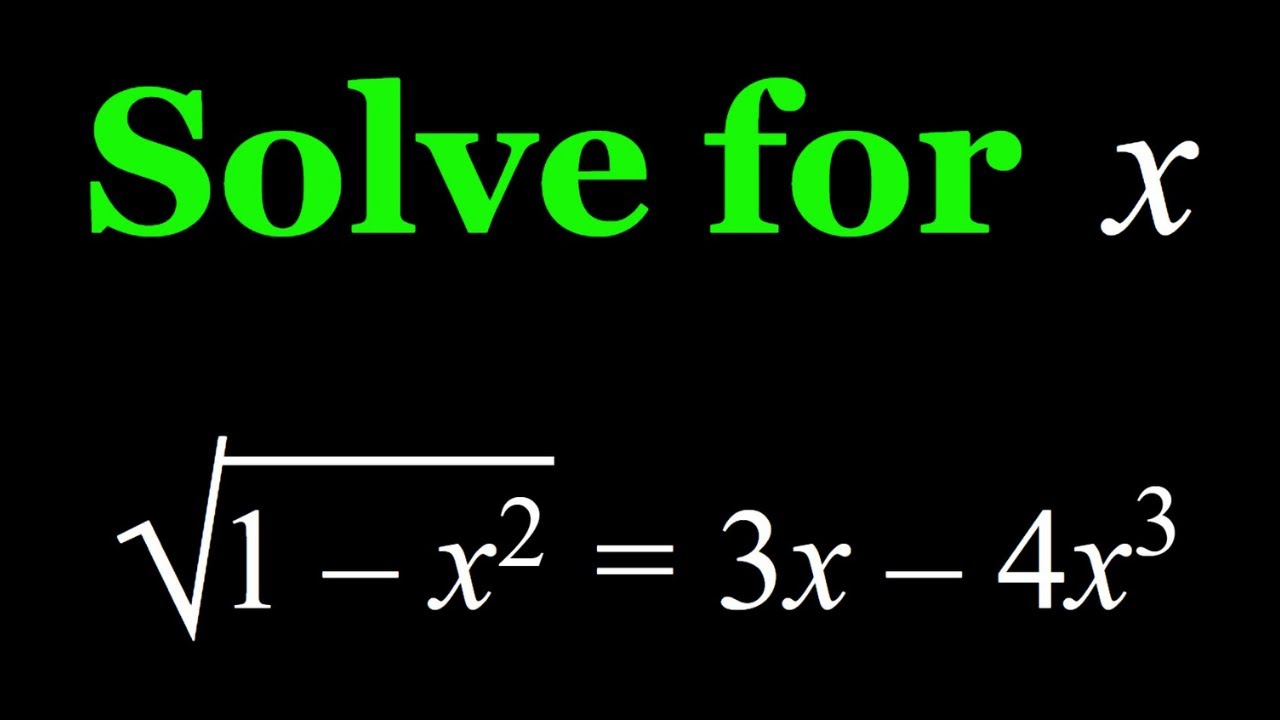 A Radical Solution to a Radical Equation