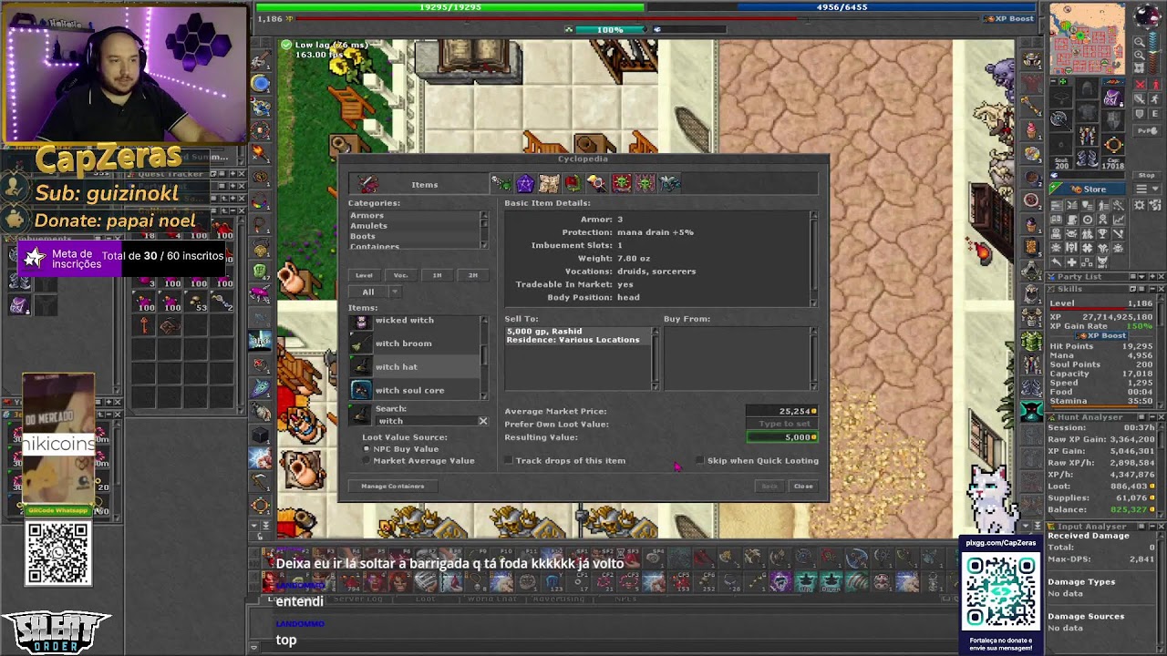 Sua noite começa aqui!!! - Live - Tibia - Boss e Hunt 01 de Março - EK/MS - Yonabra/Belobra