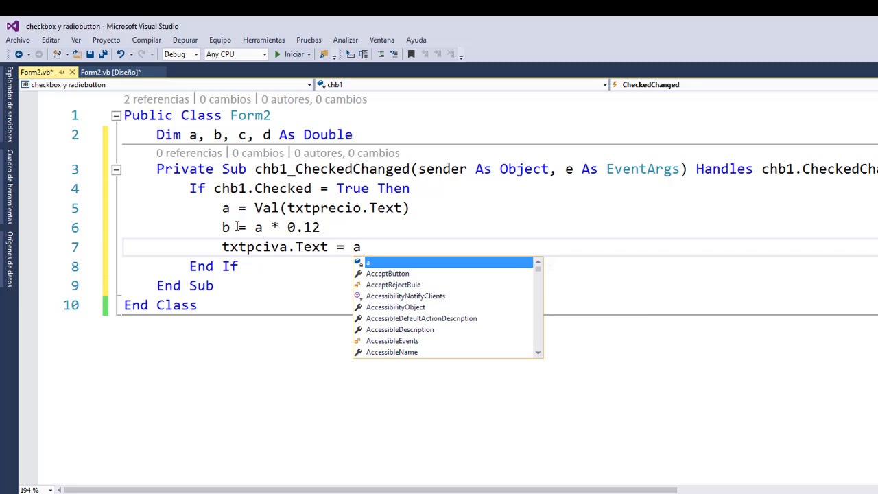 USO DEL CHECKBOX EN VISUAL BASIC NET