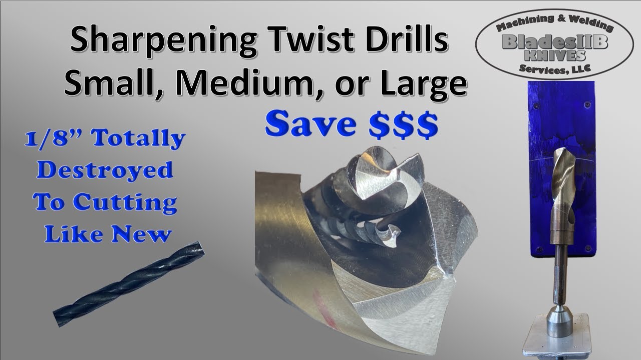 How to Sharpen Twist Drills - Small, Medium and Large.  A Skill Everyone With a Shop Needs!