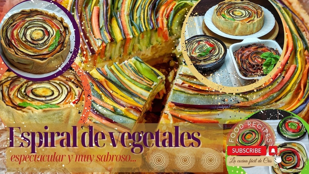 Espiral de vegetales,  fácil, hermoso y tan sabroso, te enseño como prepararlo, no te lo pierdas!