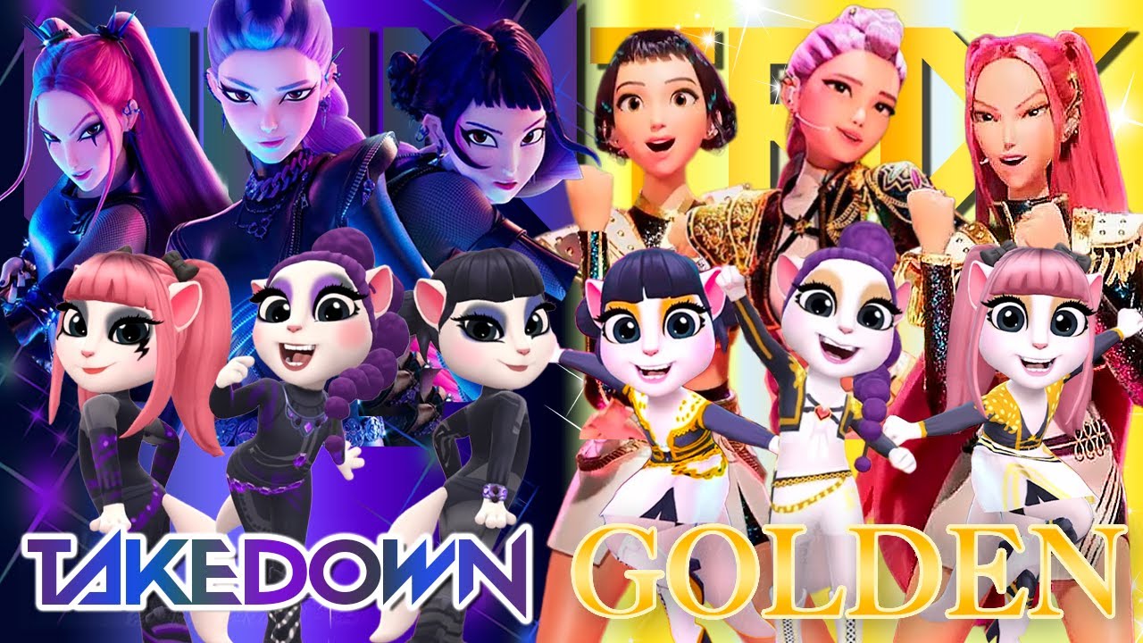 😈🎵 My Talking Angela 2 | K POP DEMON HUNTERS | Huntrix | Takedown VS Golden | Cosplay ⚔️🔥