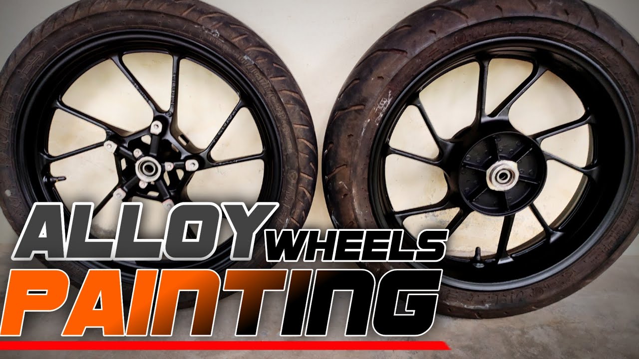How to paint Alloy wheels at home ❗Alloy wheels painting❗ YAMAHA MT15 ALLOY WHEELS PAINTING