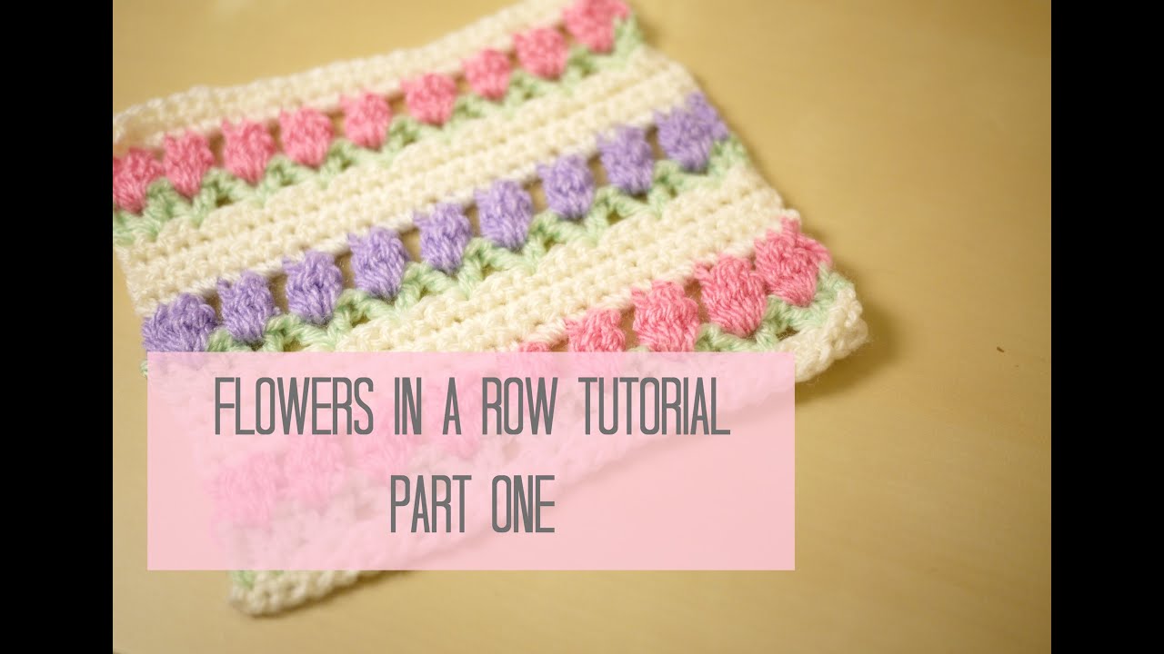 CROCHET: Flowers in a row/ Tulip stitch tutorial PART ONE | Bella Coco