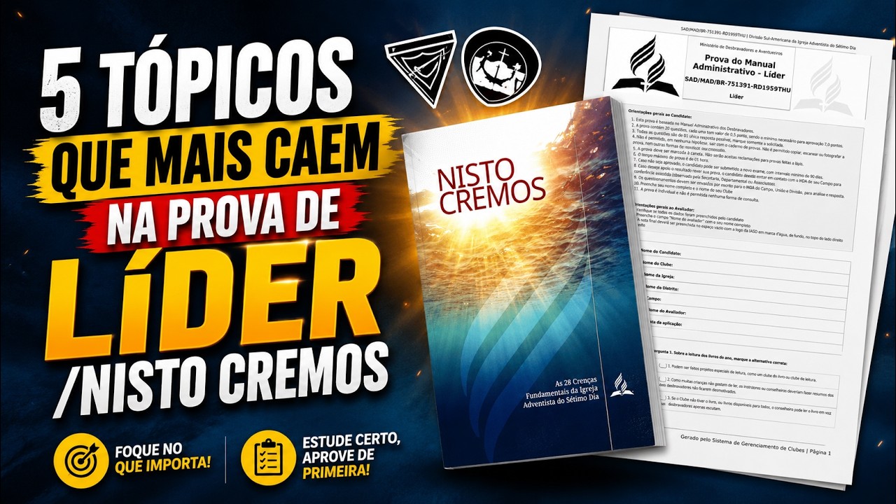 5 T&Oacute;PICOS QUE MAIS CAEM NA PROVA DE L&Iacute;DER/NISTO CREMOS