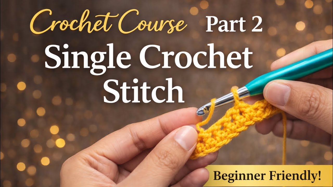 Part 2: Crochet Course Basic to Pro | Single Crochet Stitch (SC)| Beginner Friendly #crochettutorial