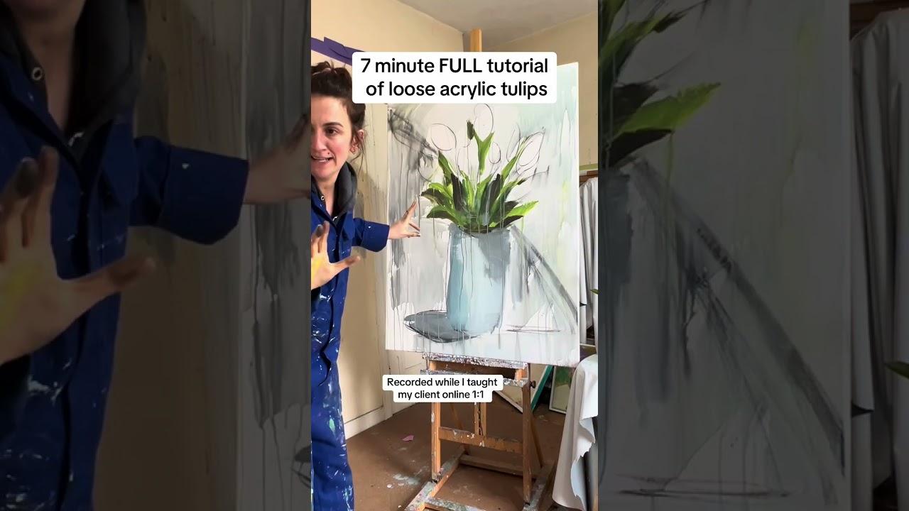 Полный 7-минутный видеоурок по акриловым тюльпанам (свободные акрилы).
