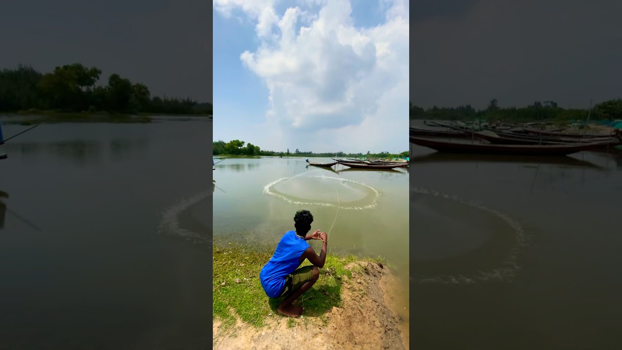 Amazing best fisher man trap hand #fishing village 🦈🦈