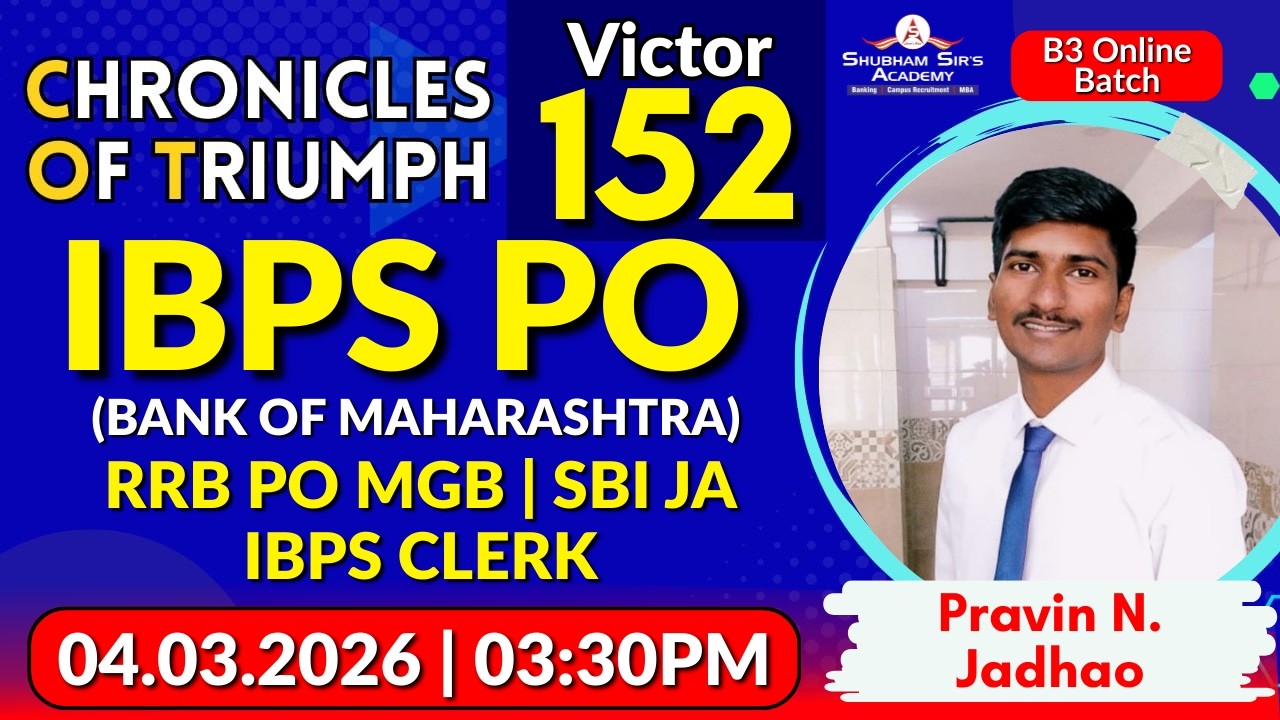 COT Victor 152 | Pravin Jadhao’s Journey #Motivation #SSA #banking #officer #success #bankexam