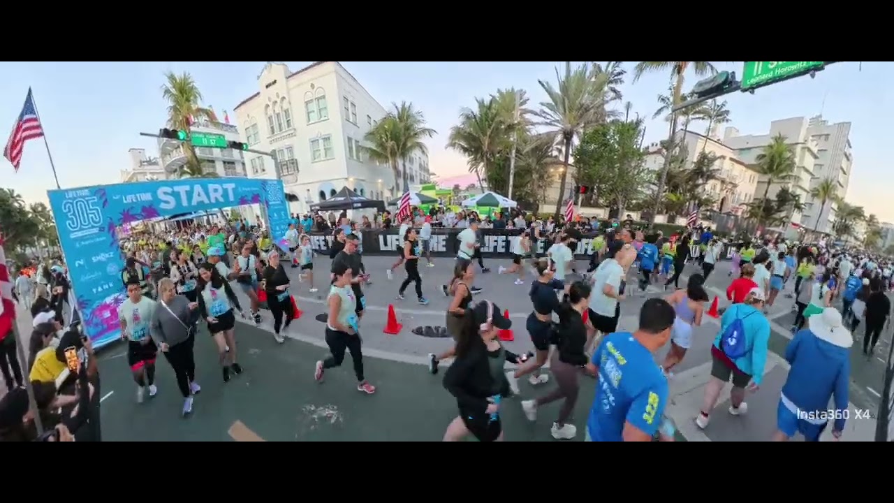 Miami 305 5K Race Congradulations to all Runners 3/2/25 #miamibeach #insta360x4 #insta360  #4k