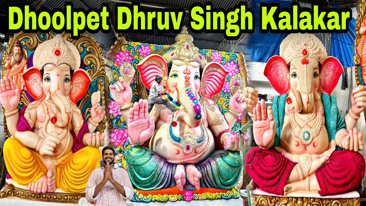 Dhoolpet Dhruv Singh Kalakar Ganesh idols Colouring Completed😱 || Unique New Model Ganesh Idols 2024