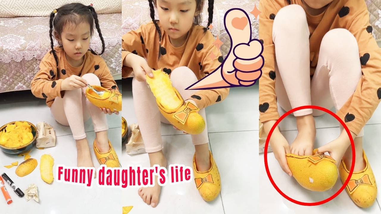 My daughter's creativity knows no limits. She made herself a pair of shoes out of mangoes