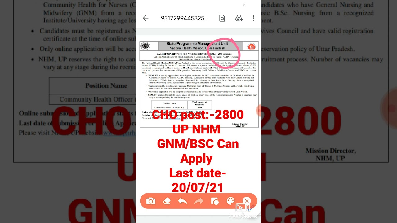 UP NHM Vacancy 2021# Post:-2800 # CHO||Community Health Officer @Shiningaspirant