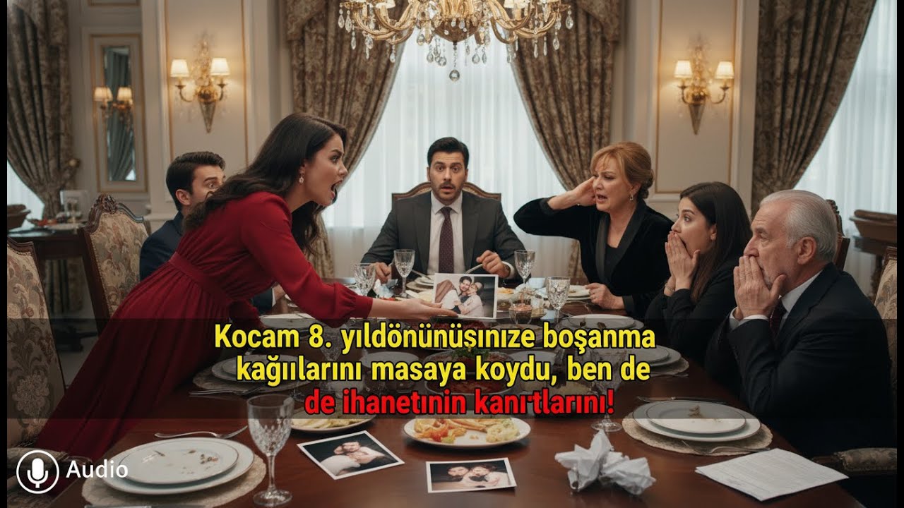 Kocam 8. yıldönümümüzde tüm ailenin önünde boşanma kağıtlarını masaya koydu, ben de...