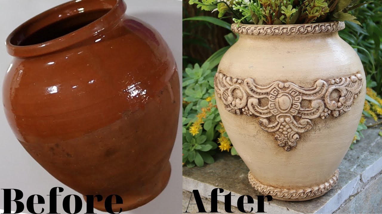 DIY Clay vase aging restoration