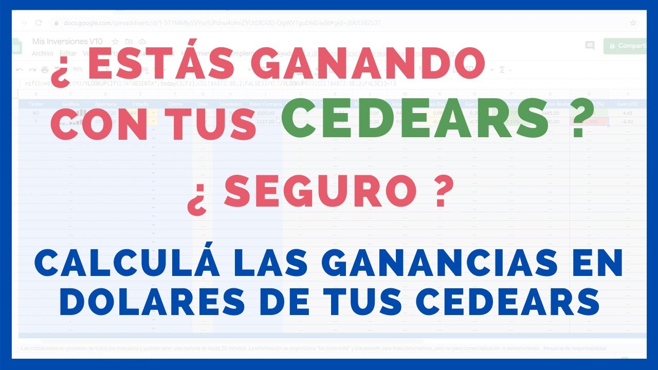 💲 Cómo calcular las GANANCIAS en DOLARES de tus CEDEARS ? 💰 Planilla Google Automática (Paso a paso)