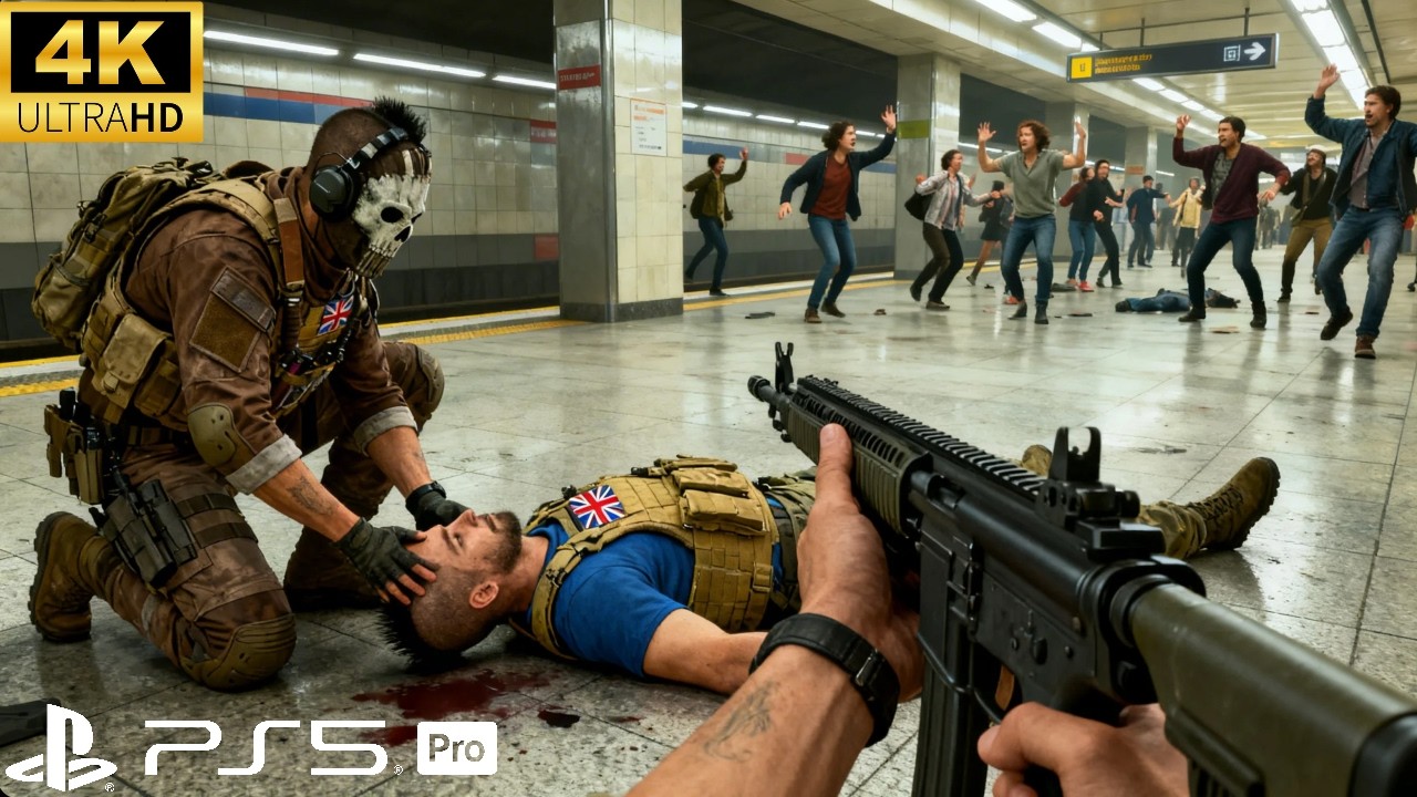 SOLDADO DA EQUIPE GHOST MORTO NO METRÔ + CAÇA AO LIDER DO CARTEL - CALL OF DUTY 4K60