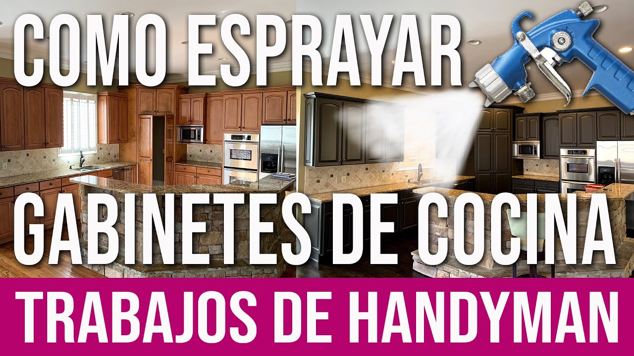 Como Pintar Gabinetes de Cocina con Esprayadora, Como esprayar gabinetes de cocina.