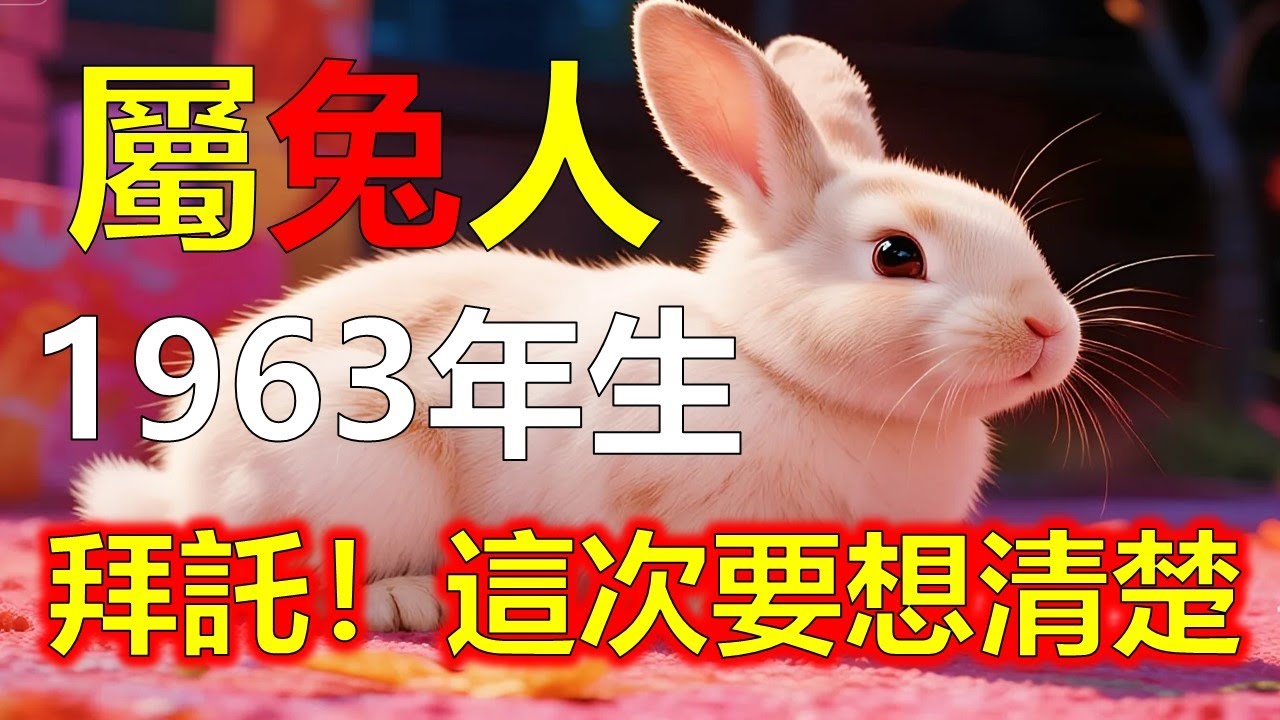 1963年屬兔人，家裡這個人一定要珍惜，2026財運靠他爆發#2026兔#生肖兔#1963 兔