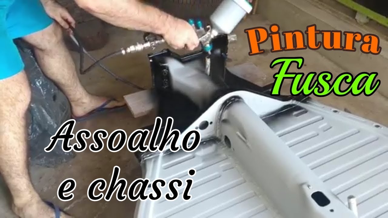 Fusca 67. Reforma. 6ª Parte - Pintura do assoalho e chassi.