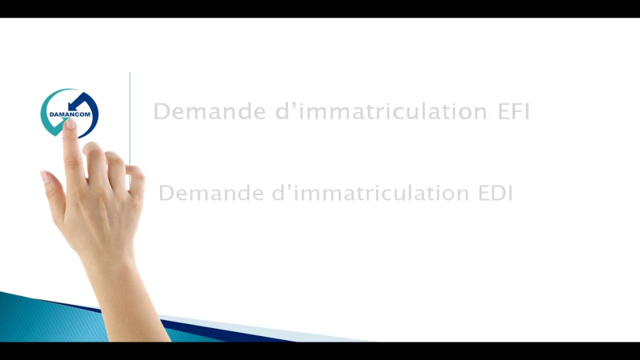 Nouveau portail Damancom demande d'immatriculation