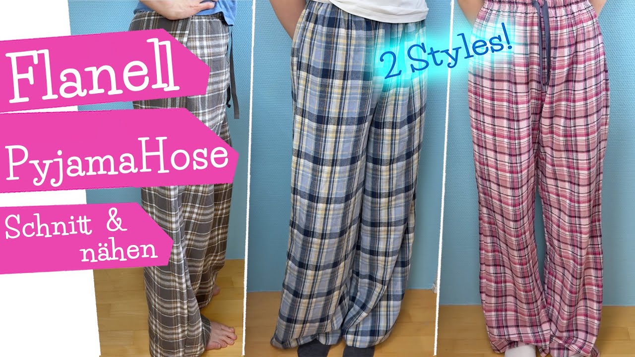 Flanellhose Pyjamahose aus Flanell n&auml;hen & Schnittmuster zeichnen | DIY N&auml;hanleitung | mommymade