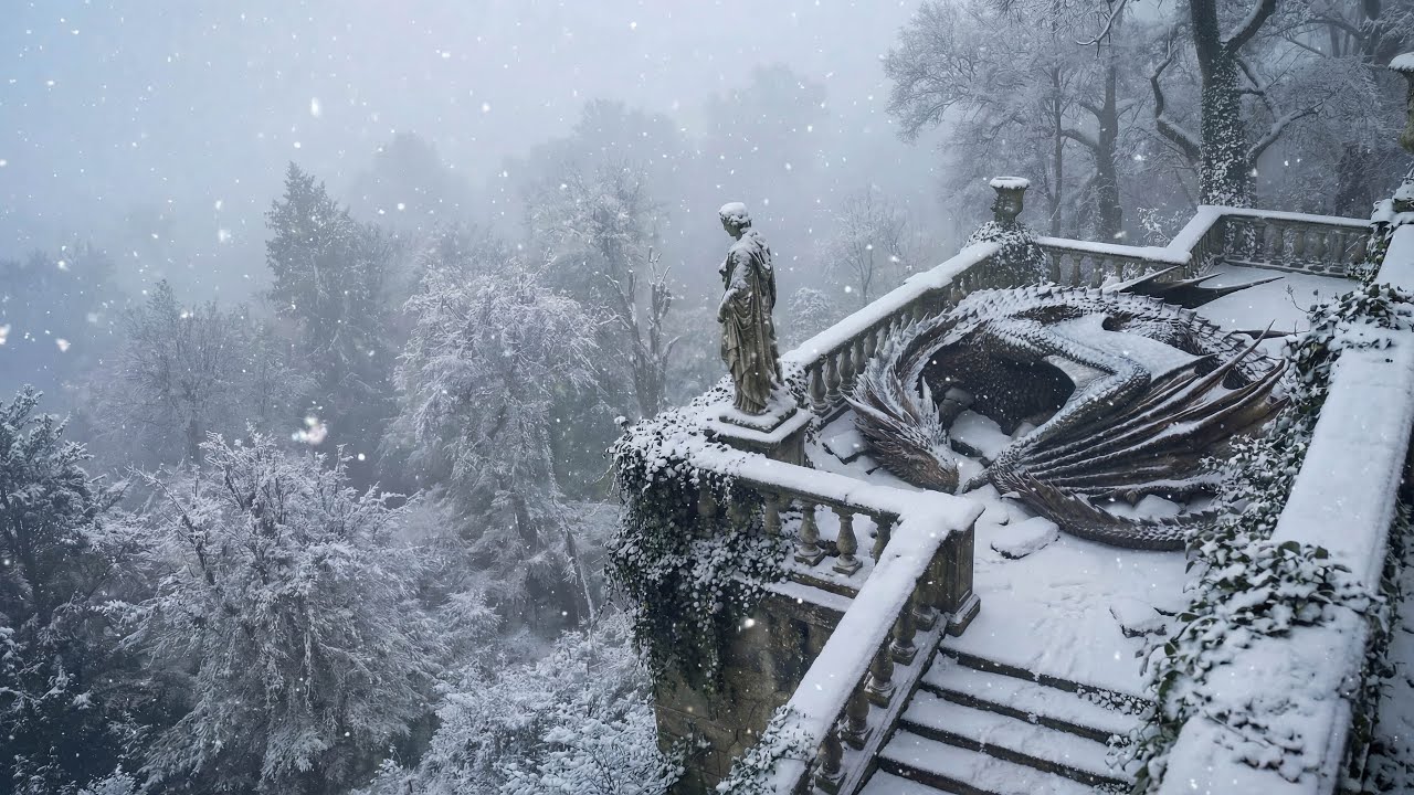 Sleeping Dragon in Frozen Fortress Ambience  | Dark Medieval Celtic Music