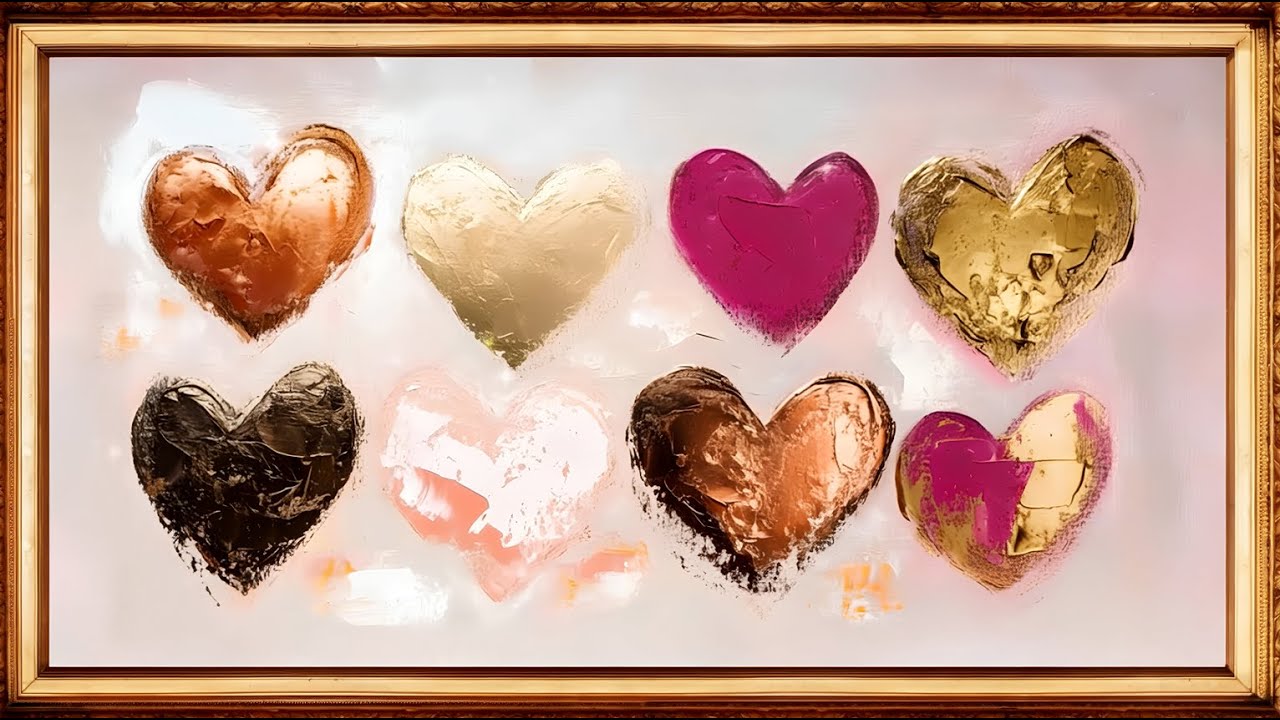 Valentine Heart Painting | Elegant TV Frame Art | 4K Romantic Art Animation for Valentine’s Day